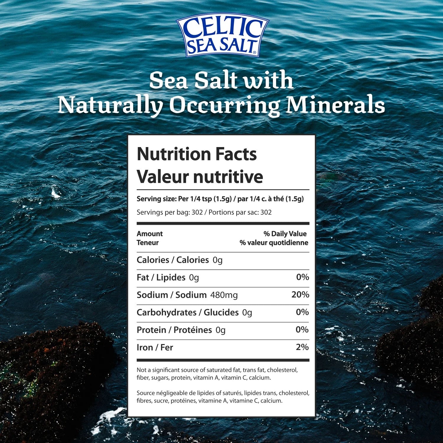 Light Grey Sea Salt Resealable Bag Kosher Certified 16 Oz