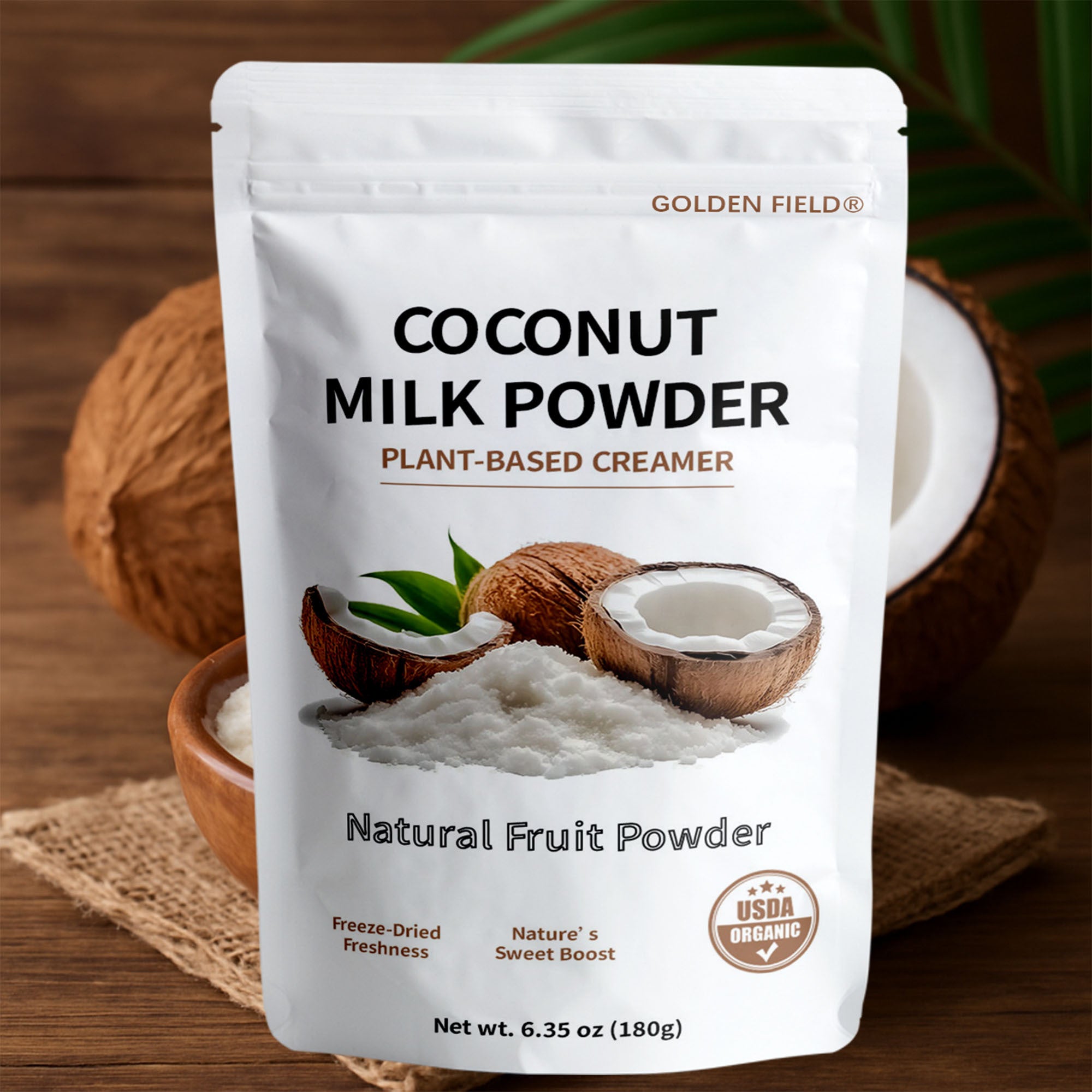 Pure Organic Coconut Milk Powder 6.35oz – Keto-Friendly, Rich in MCTs – Natural, Non-GMO, Gluten-Free Chef's Market