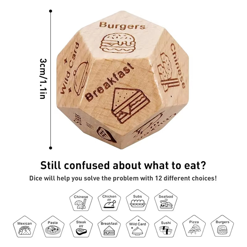 Dice for Her Him Couples Gift Ideas Food Decision Dice Games Christmas Birthday Valentines Day Gifts for Wife Husband