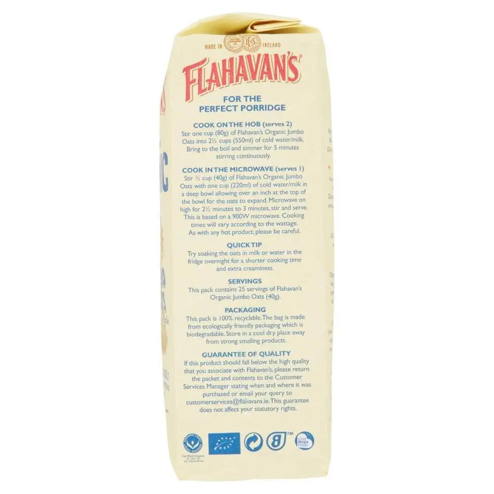 Flahavan'S Organic Porridge Oats 35.3 Ounce Creamy Delicious Breakfast Cereal