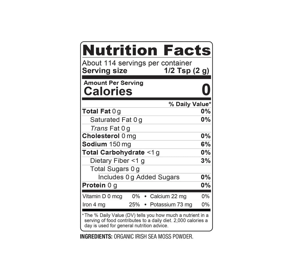 (2 Pack)  Raw Organic Irish Sea Moss 8 Oz Pwdr.