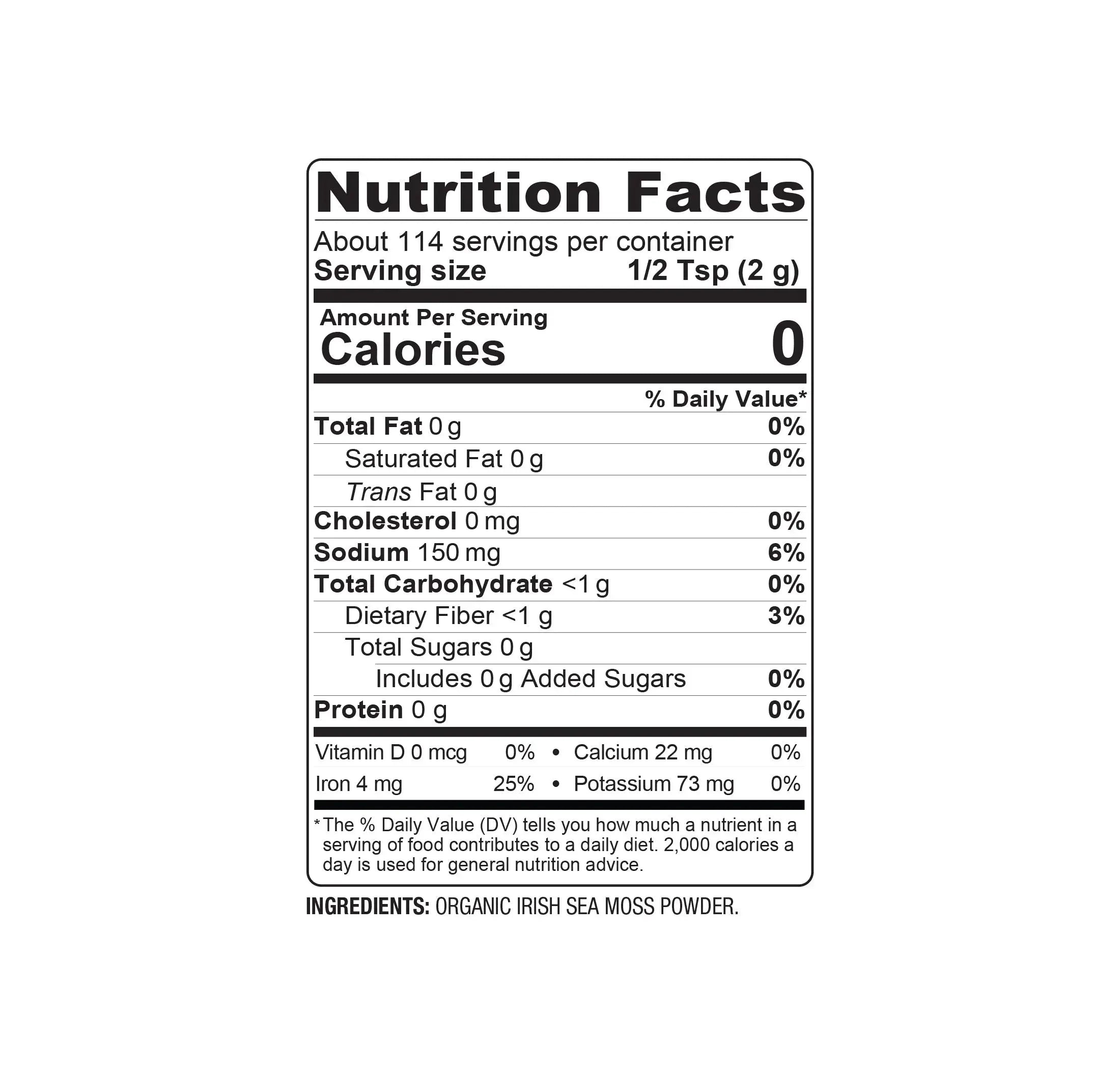 (2 Pack)  Raw Organic Irish Sea Moss 8 Oz Pwdr.