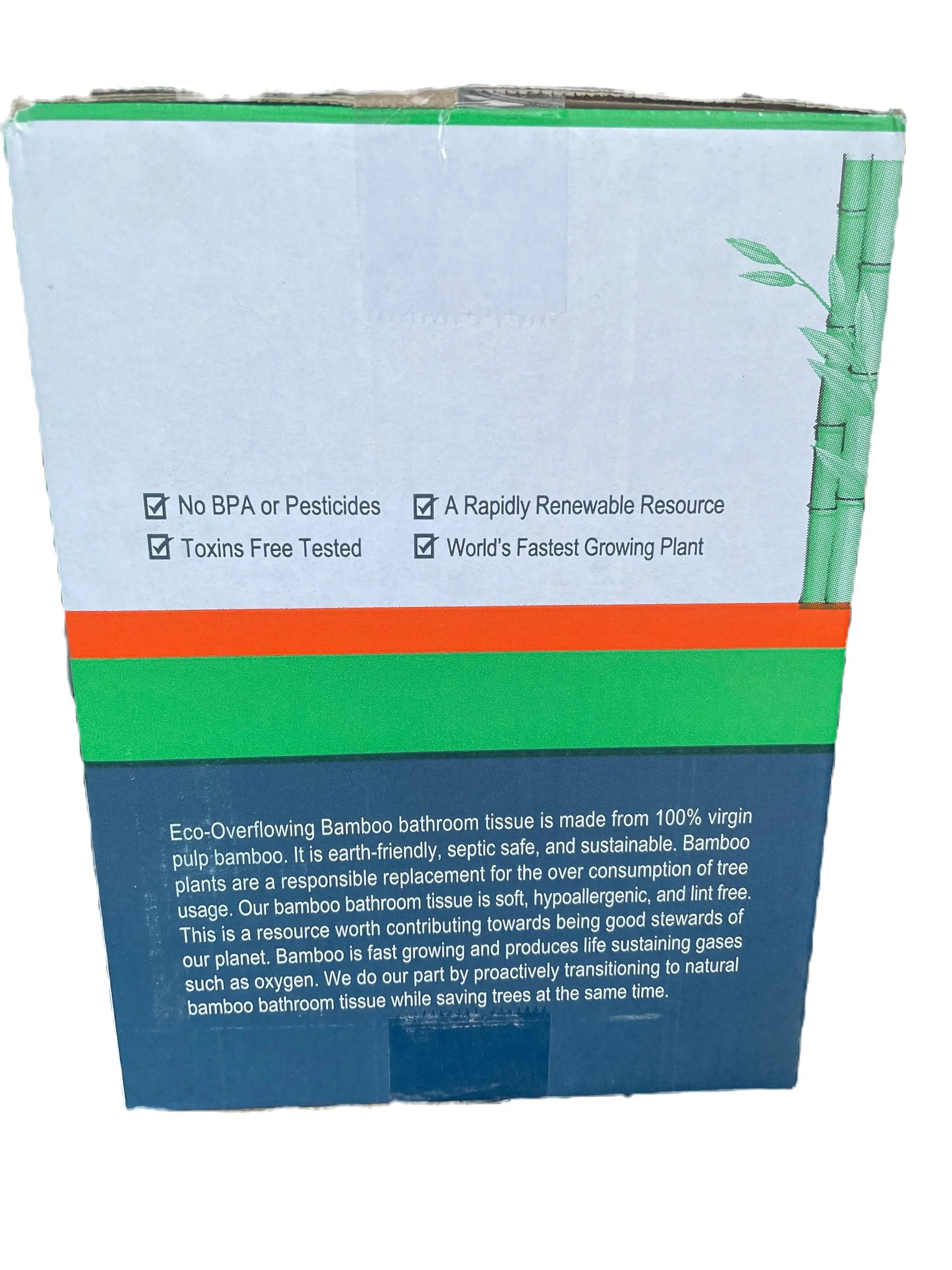 Eco-Overflowing Bamboo PP Natural Diamond Print Toilet Tissue -24 Count 3Ply Mega Roll-Tp