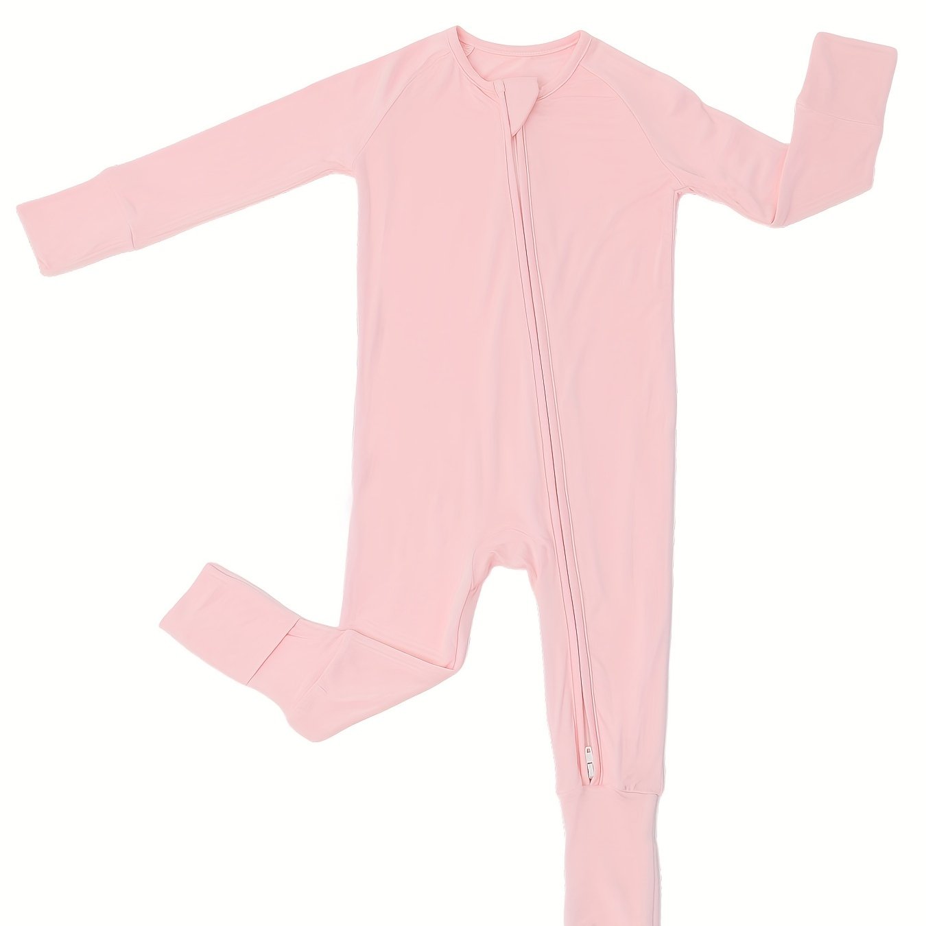 Cozy Long Sleeve Bamboo Fiber Crew Neck Raglan Solid Color Baby Romper - Soft High Stretch Knit Fabric, Machine Washable, Loose Fit for Comfort - Perfect for Fall and Winter Season Chef's Market