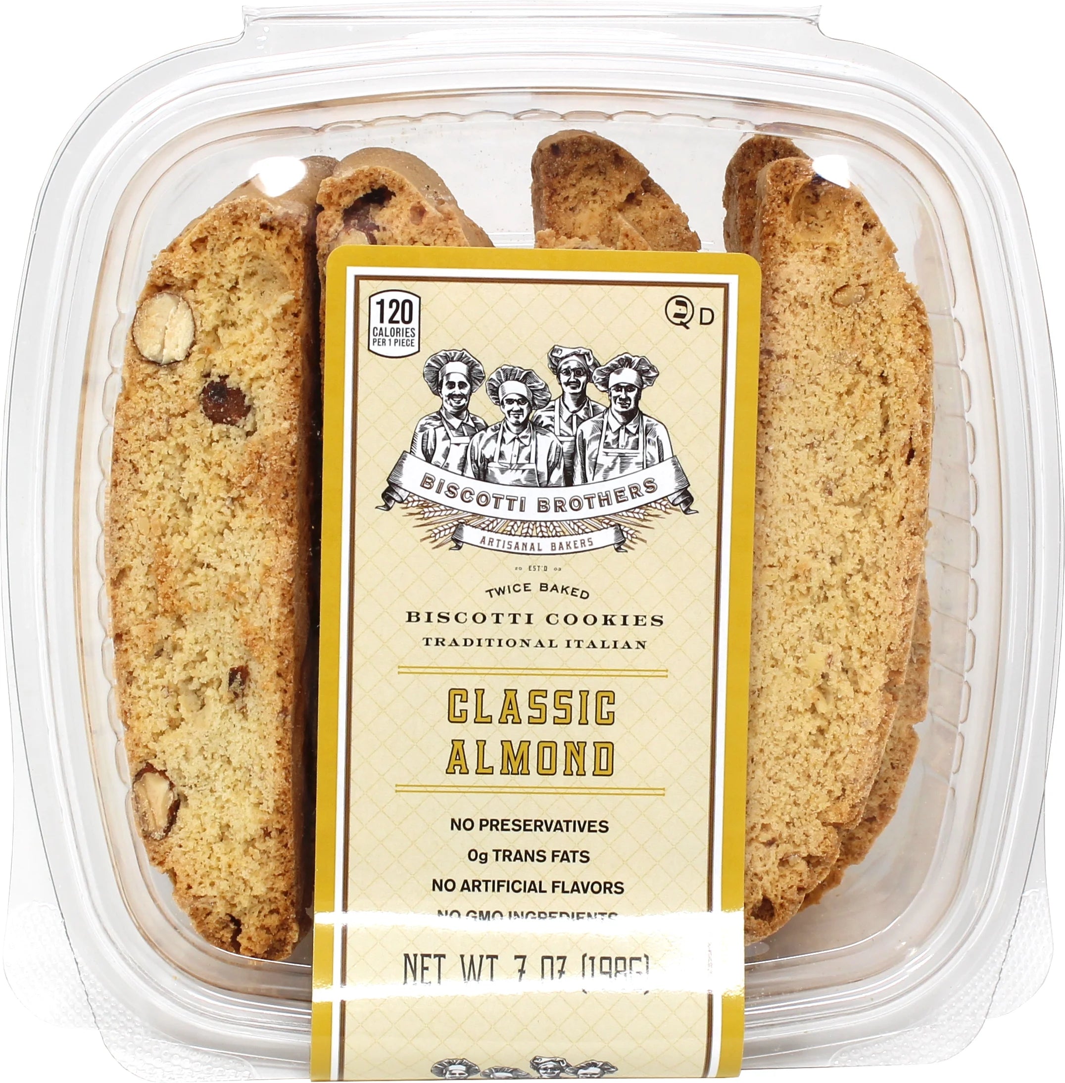 7 Oz Almond Biscotti, 12 Ct/Case, Non-Gmo and Kosher Certified, No Preservatives