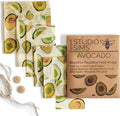 Beeswax Reusable Food Wraps Assorted 6 Pack Beeswax Wrap, Cheese Breads Food Storage Containers, Wrappers, Sustainable Gifts (Avocado)