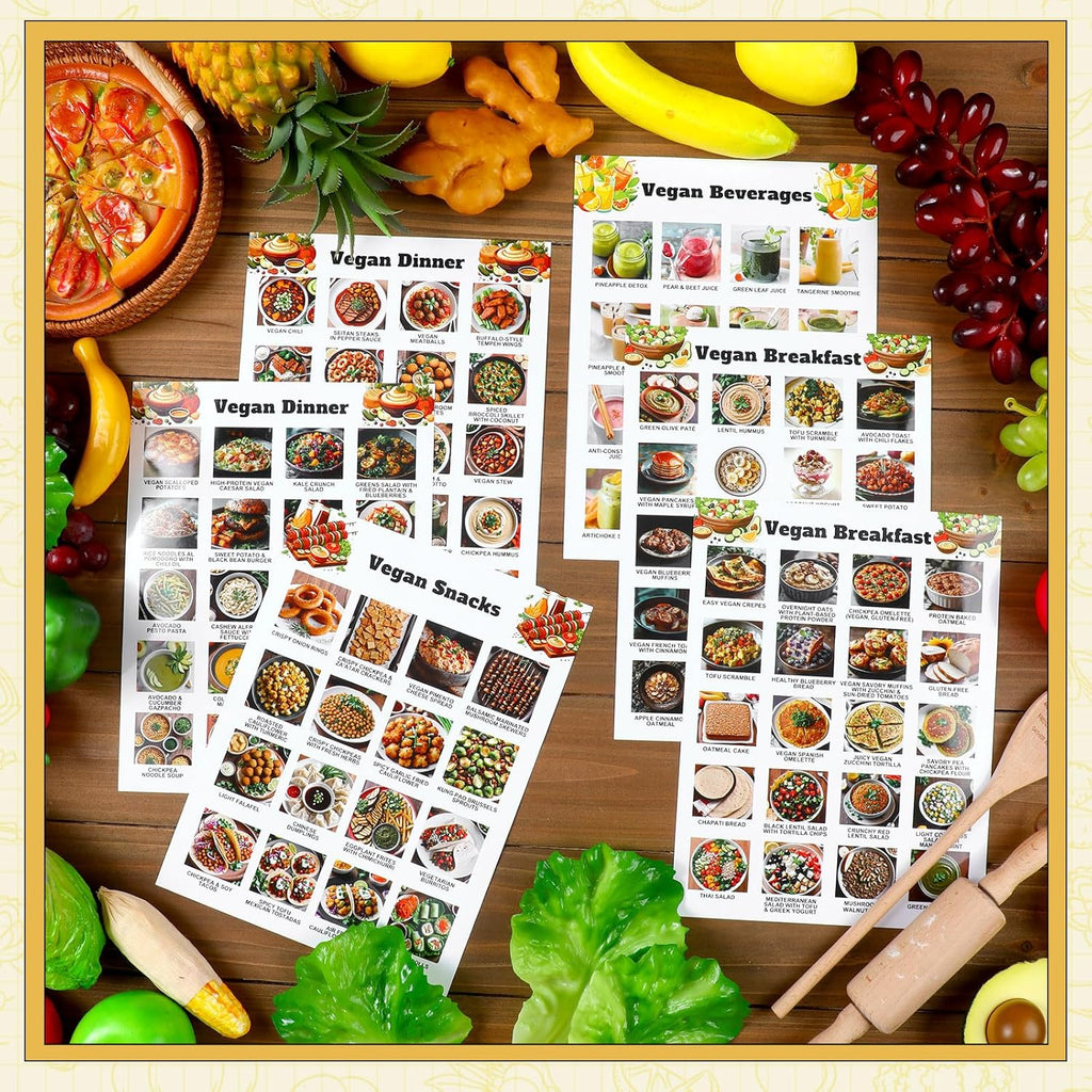 12 Pcs Vegan Food List Poster Vegan Diet Meal Plan High Protein Veggie Food Char