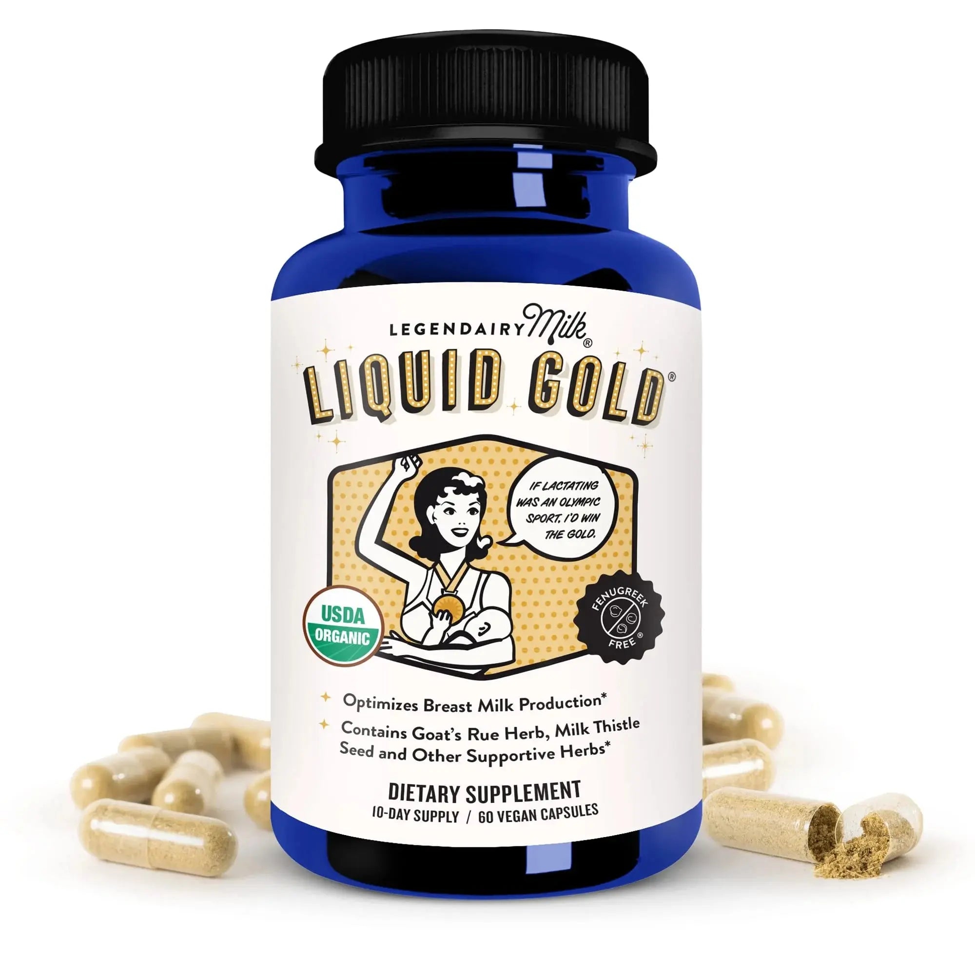 (2 Pack)  Liquid Gold, Lactation Supplement for Increased Milk Production, 60 Count