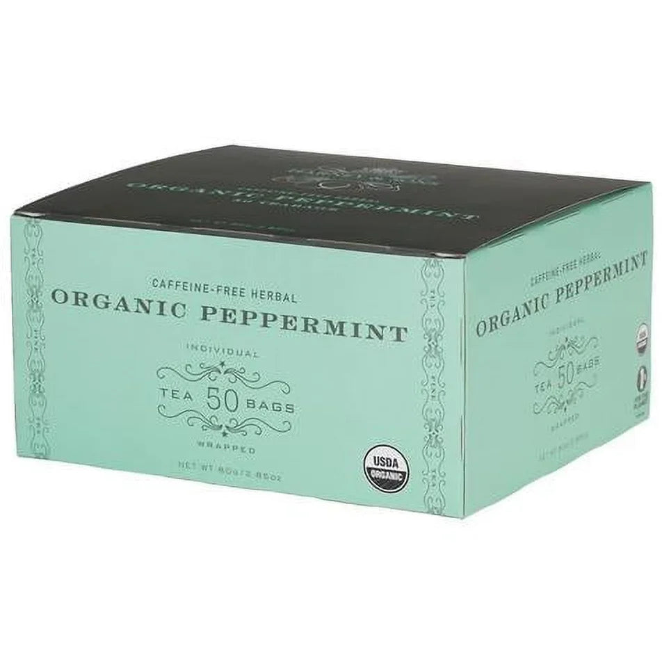 , Organic Peppermint Herbal Tea Bags, Caffeine Free, 1.76 Oz, 50 Count