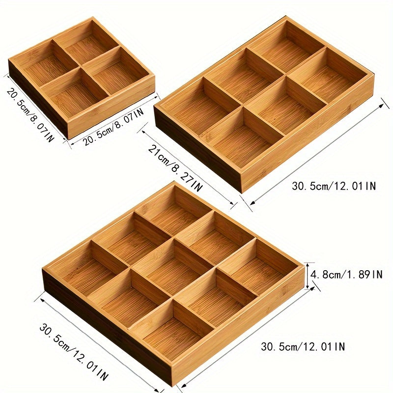 1pc Bamboo Divided Tray With Dish, Hotel Hot Pot Restaurant Cutlery, Divided Grill Tray For Sauces Around The Stove, Boiled Tea Dried Fruit Plate, For Home Restaurant Hot Pot Shop, Table Decors, Serveware Accessories Chef's Market