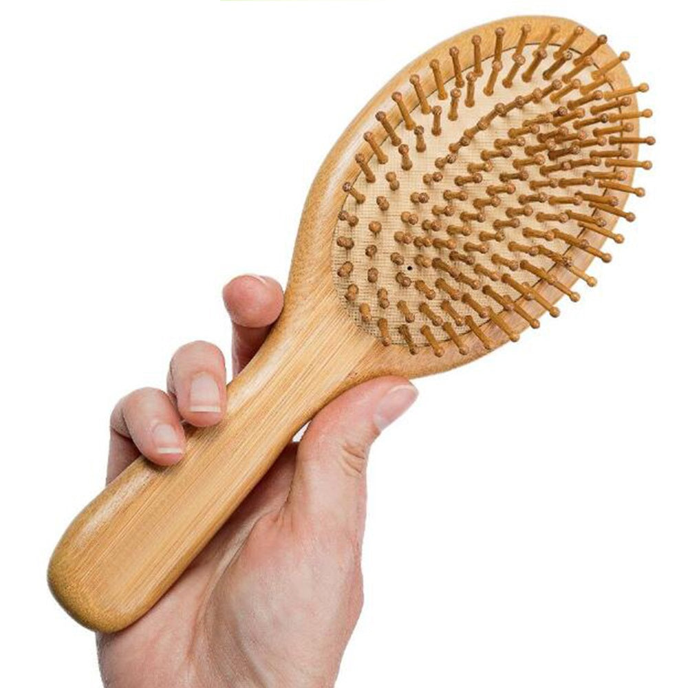 1pc Healthy Hair Brush - Professional Wooden Comb For Massage And Scalp Care - Bamboo Hair Brush Chef's Market