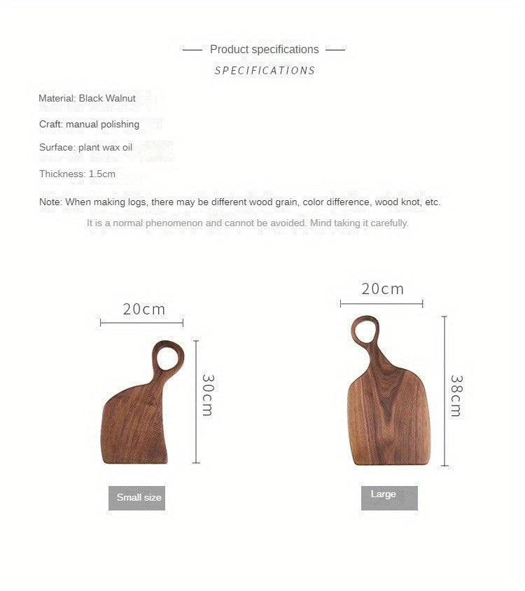 Set of 2 Walnut Wood Cutting Boards - Premium Handcrafted Kitchen Chopping Boards for Food Prep, Eco-Friendly, Food-Safe Log Material, Ideal for Couples & Home Chefs Chef's Market