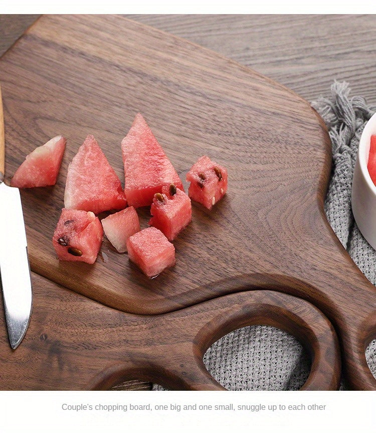 Set of 2 Walnut Wood Cutting Boards - Premium Handcrafted Kitchen Chopping Boards for Food Prep, Eco-Friendly, Food-Safe Log Material, Ideal for Couples & Home Chefs Chef's Market