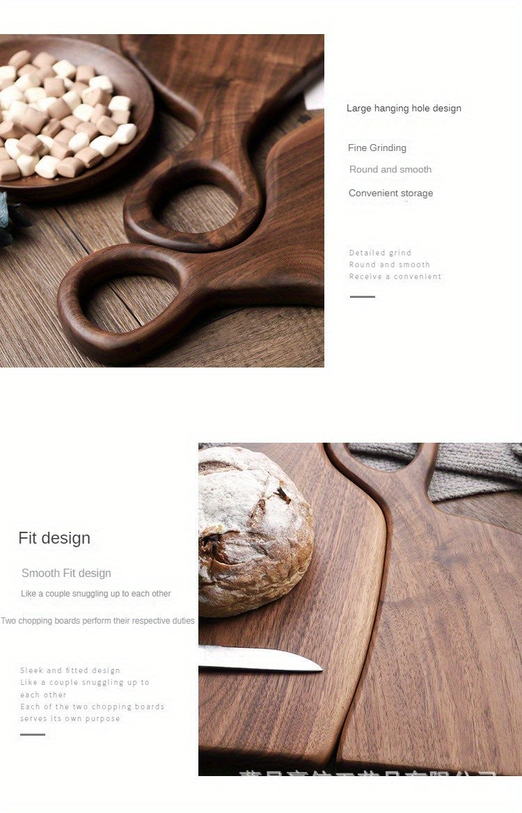 Set of 2 Walnut Wood Cutting Boards - Premium Handcrafted Kitchen Chopping Boards for Food Prep, Eco-Friendly, Food-Safe Log Material, Ideal for Couples & Home Chefs Chef's Market