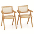 Maxmass Set of 2 Rattan Accent Chairs Mid Century Dining Armchair Bamboo Frame Kitchen Chef's Market