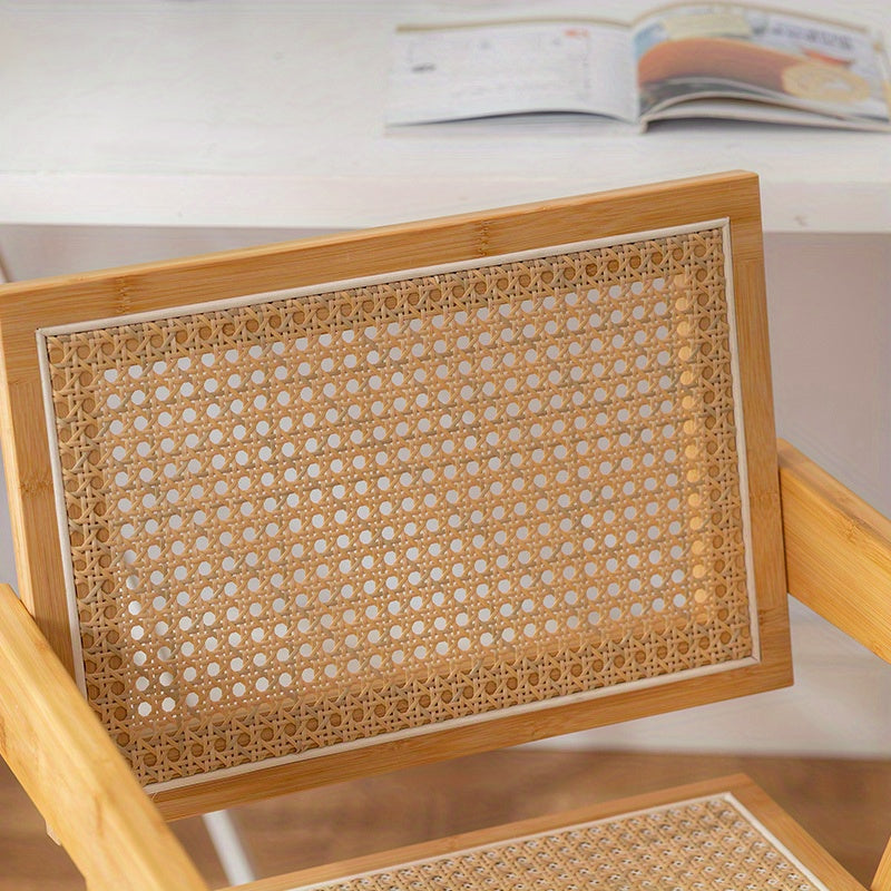 Maxmass Set of 2 Rattan Accent Chairs Mid Century Dining Armchair Bamboo Frame Kitchen Chef's Market