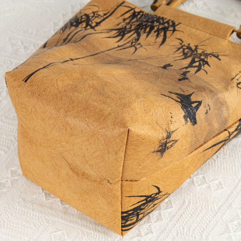 Elegant Bamboo-Handle Tote Bag: A Versatile and Stylish Accessory for Everyday Use Chef's Market