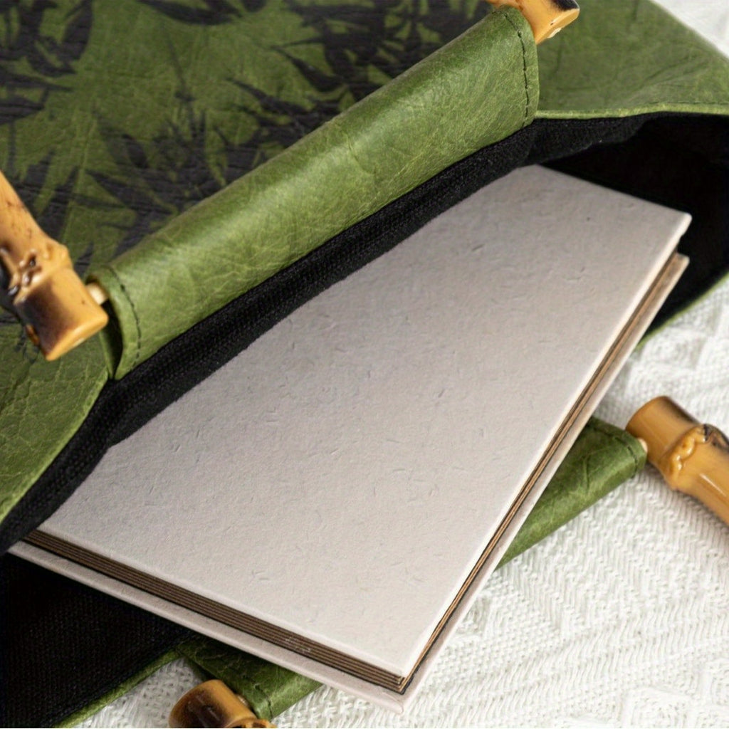 Elegant Bamboo-Handle Tote Bag: A Versatile and Stylish Accessory for Everyday Use Chef's Market
