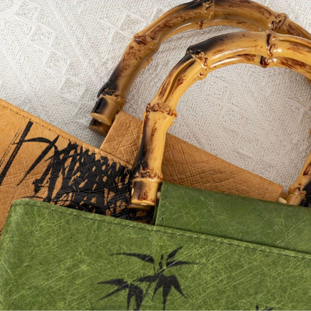 Elegant Bamboo-Handle Tote Bag: A Versatile and Stylish Accessory for Everyday Use Chef's Market