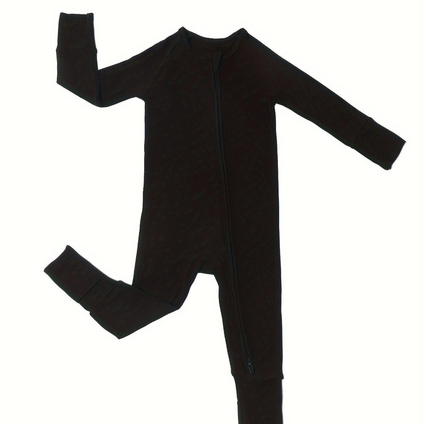 Cozy Long Sleeve Bamboo Fiber Crew Neck Raglan Solid Color Baby Romper - Soft High Stretch Knit Fabric, Machine Washable, Loose Fit for Comfort - Perfect for Fall and Winter Season Chef's Market