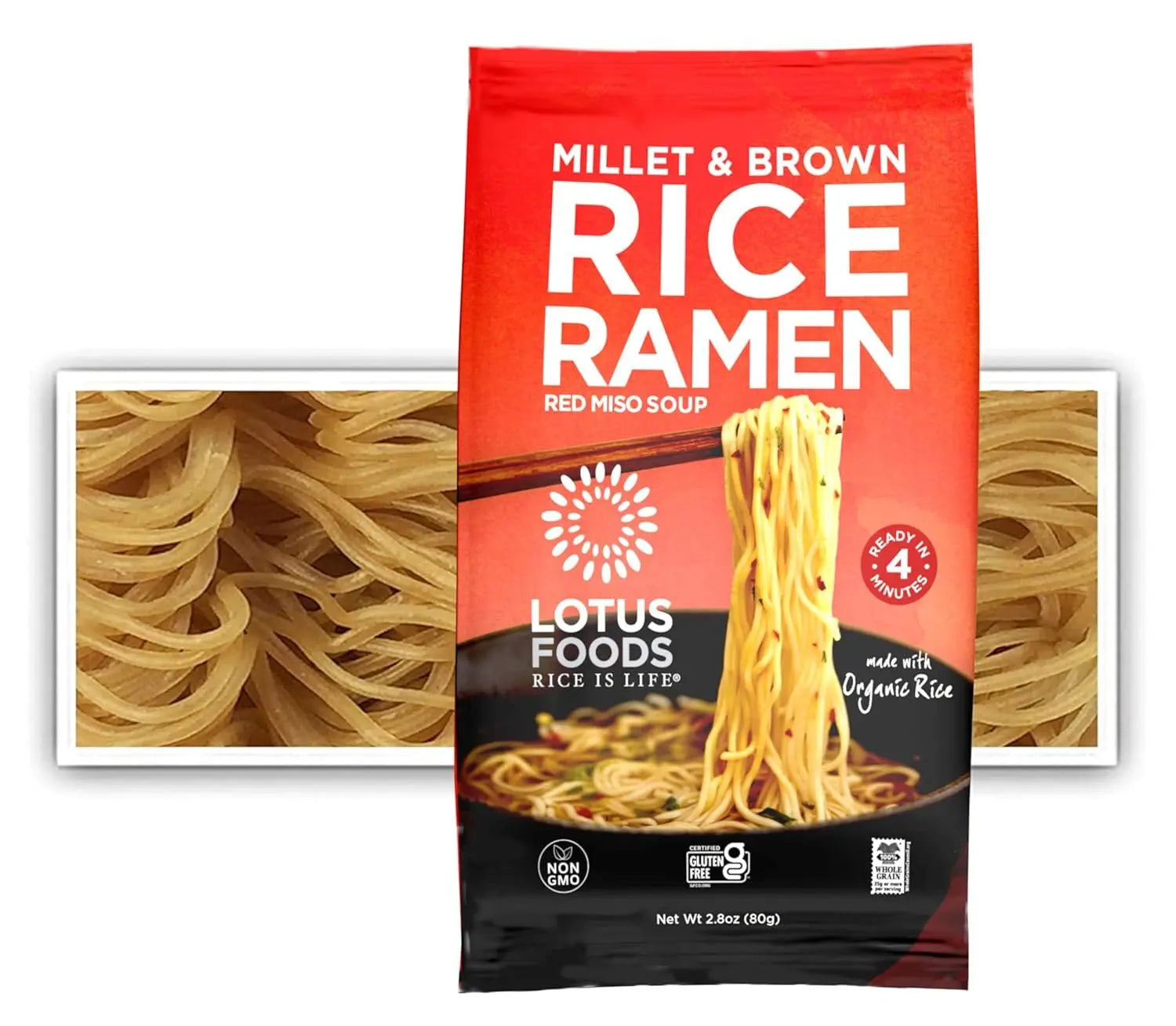 Bulk Food Organic Millet & Brown Rice Ramen Noodles with Red Miso So