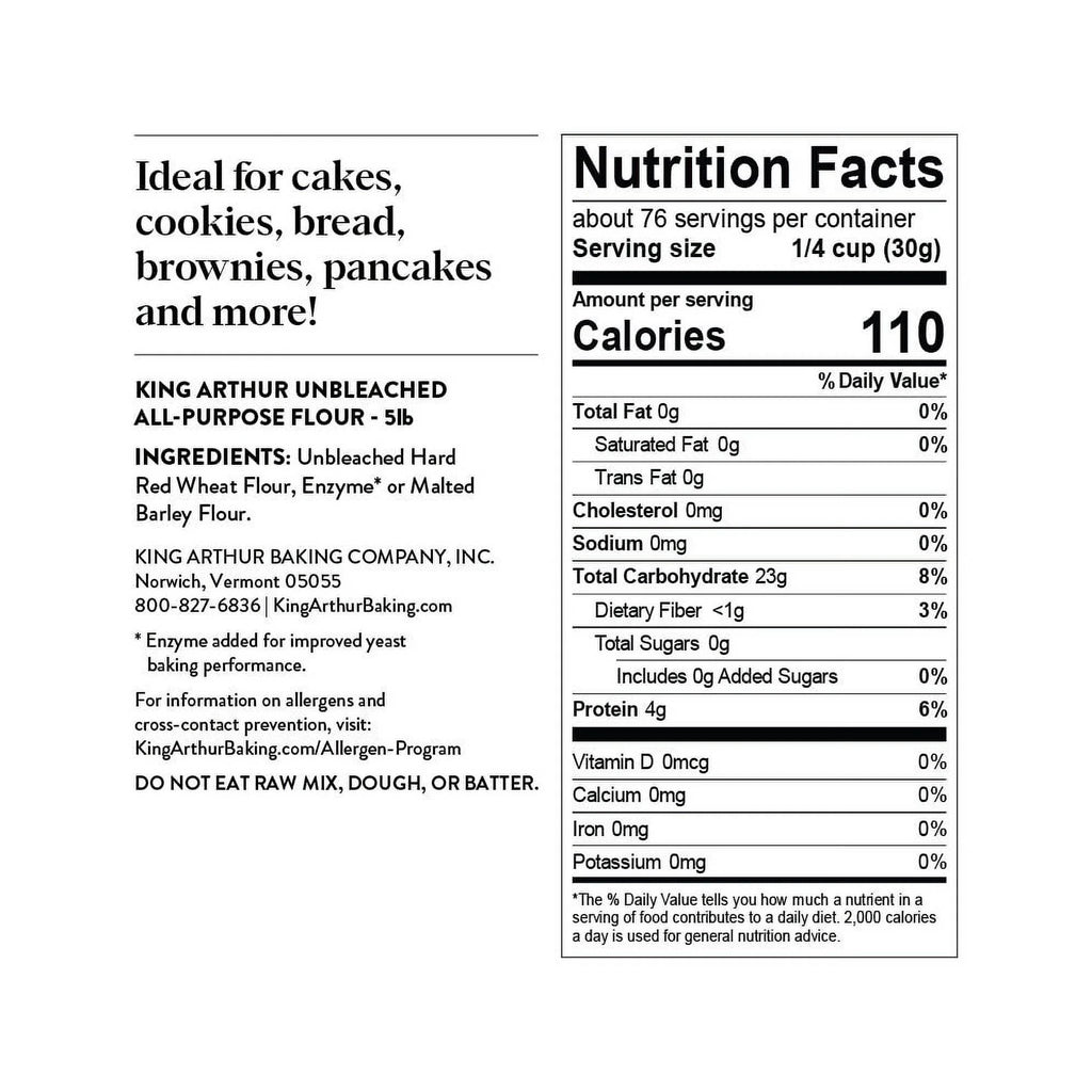 Non-Gmo Project Verified, Certified Kosher Unbleached All Purpose Flour, 5 Lb Bag