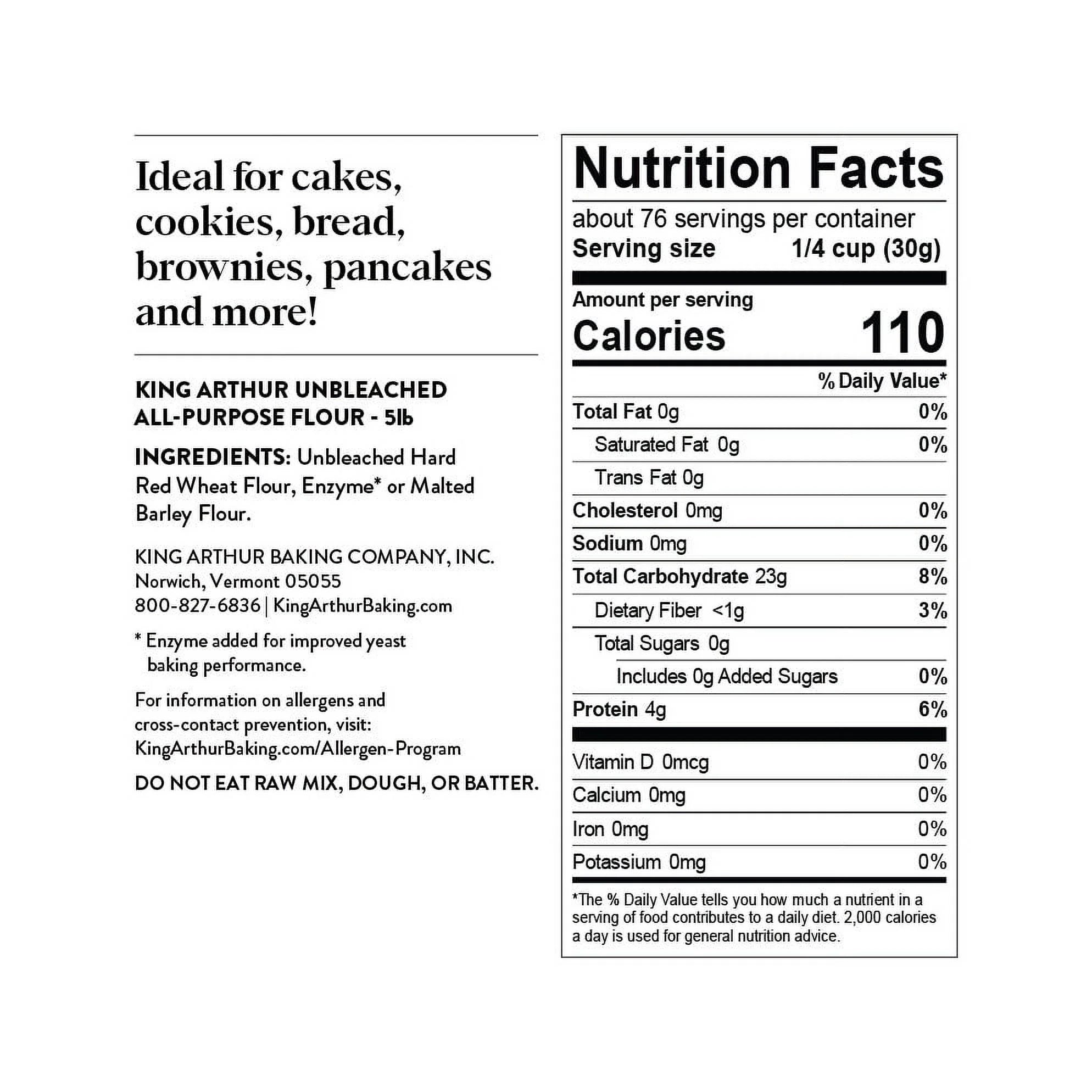 Non-Gmo Project Verified, Certified Kosher Unbleached All Purpose Flour, 5 Lb Bag