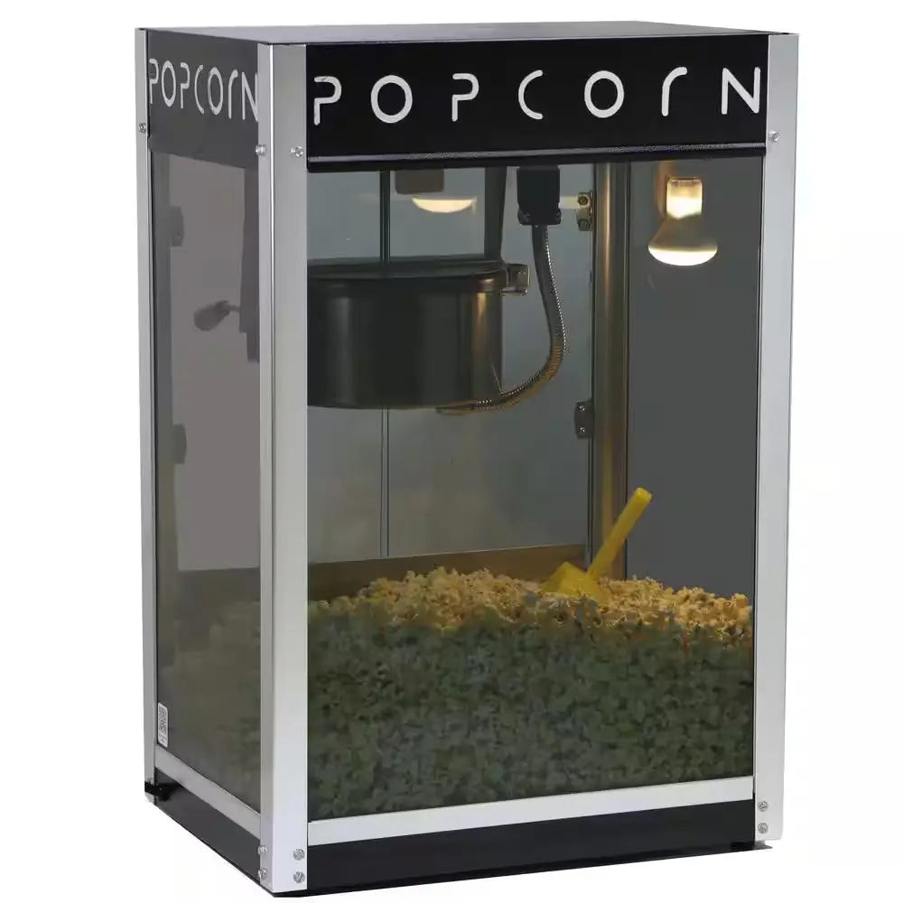 Contempo Pop 8 Oz. Black Stainless Steel Countertop Popcorn Machine