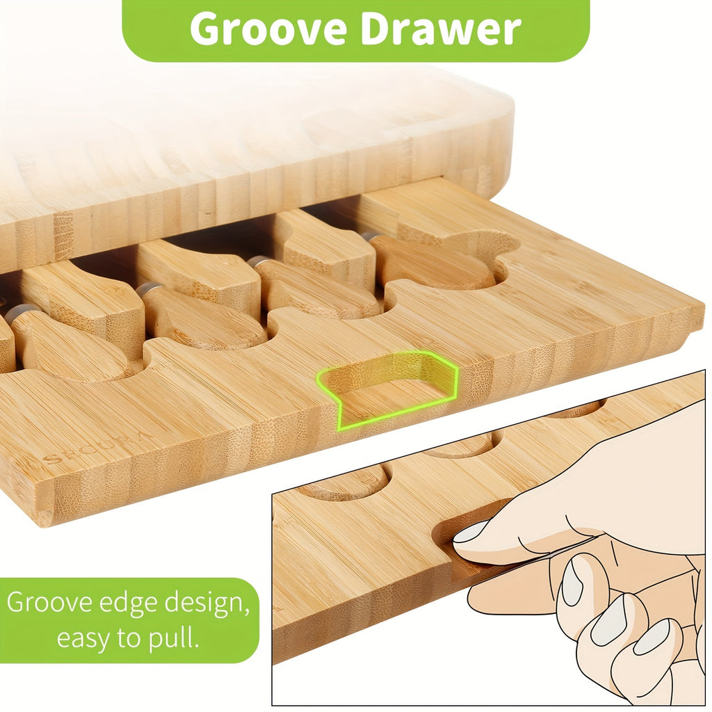 1 Set Handcrafted Bamboo Cheese Board Set - Large Charcuterie Board, Meat Platter Serving Tray, Knife Set, and 2 Ceramic Bowls - Perfect Gift for Mothers Day, Easter, Thanksgiving, Christmas, Housewarming, Wedding Anniversary Chef's Market