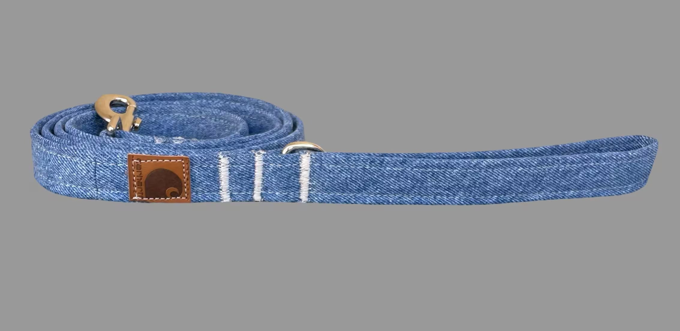 Handmade Carhartt Denim Dog Leash – Upcycled Denim, Sustainable, Durable & Unique Pet Accessory