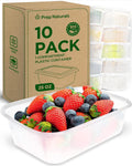 10 Pack Meal Prep Containers - 10 Pack of 25 Oz 100% Bpa-Free Plastic Food Storage Containers with Lids - Reusable Plastic Containers with Lids - Dishwasher Safe Lunch Containers