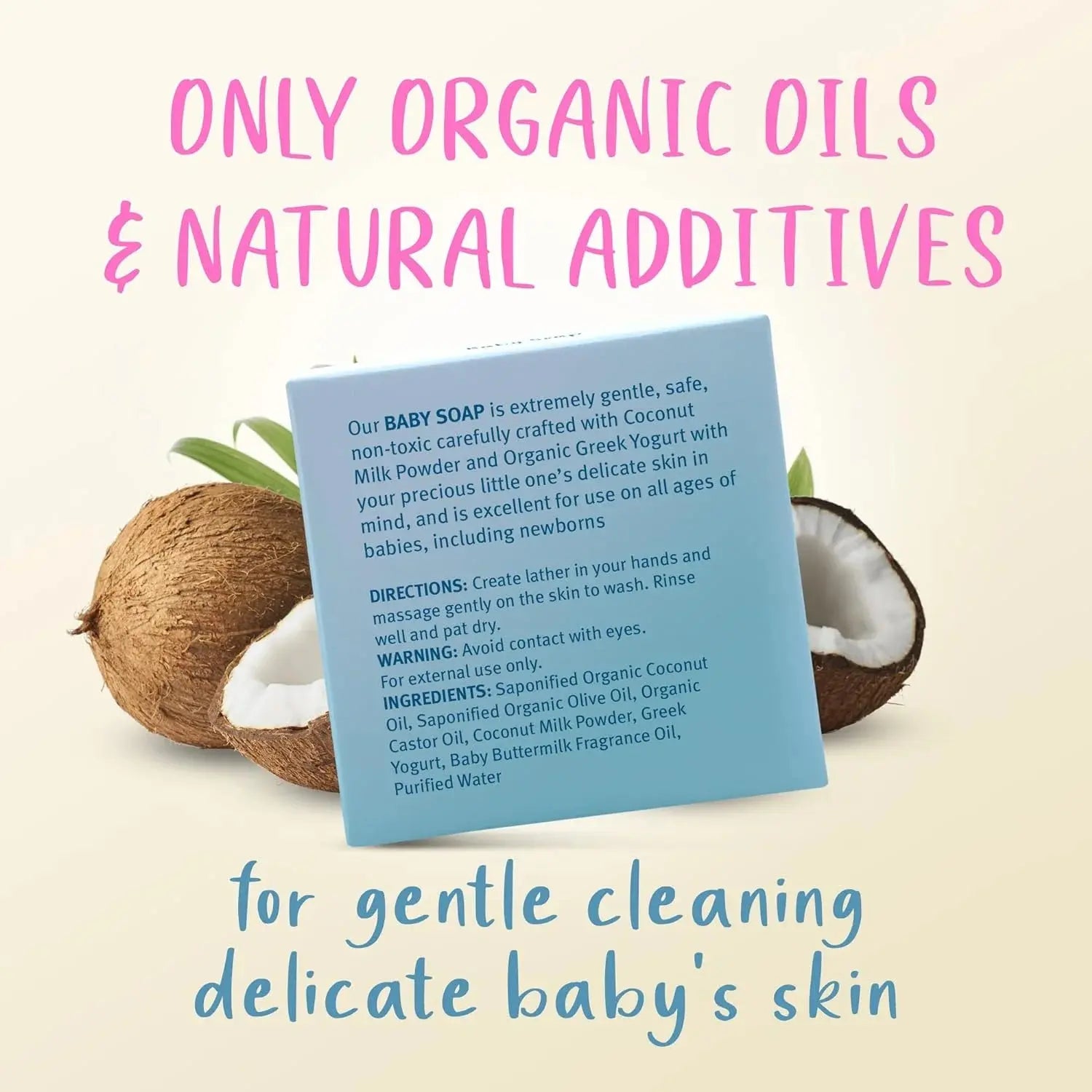 Baby Soap Bar for Kids Handmade in USA Natural and Safe for Sensitive Skin Buttermilk Greek Yogurt and Coconut Milk by