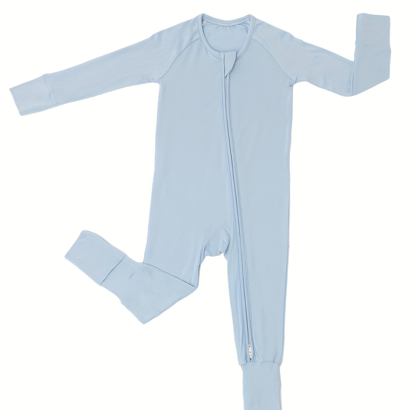 Cozy Long Sleeve Bamboo Fiber Crew Neck Raglan Solid Color Baby Romper - Soft High Stretch Knit Fabric, Machine Washable, Loose Fit for Comfort - Perfect for Fall and Winter Season Chef's Market