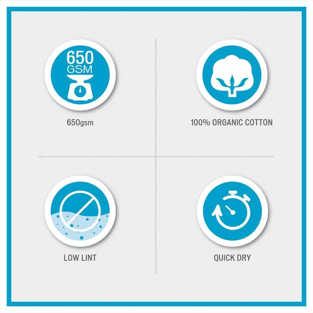 Organic 6-Piece White Cotton Bath Towel Set