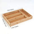 Bamboo Cutlery Divide Storage Trays Rack Neat Elegant Kitchen Drawer Organizer Home Accessories