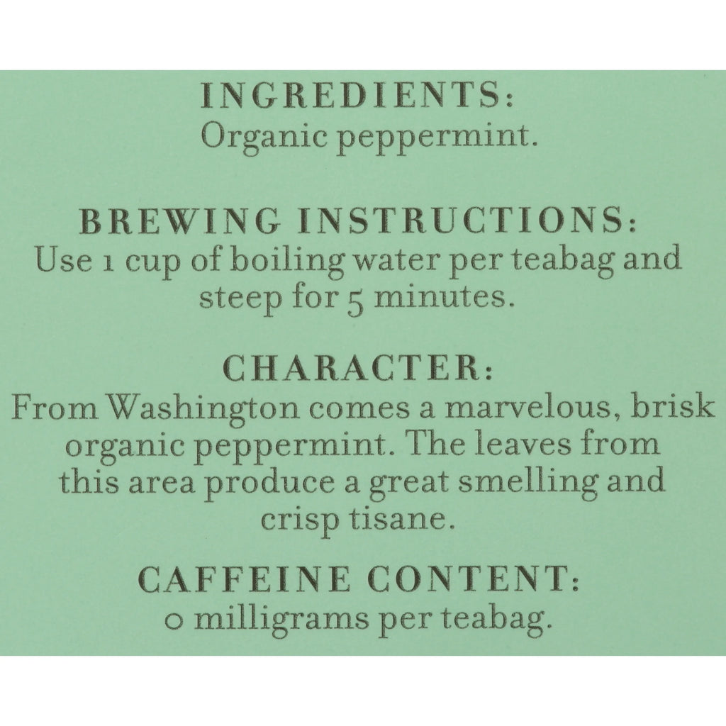 , Organic Peppermint Herbal Tea Bags, Caffeine Free, 1.76 Oz, 50 Count
