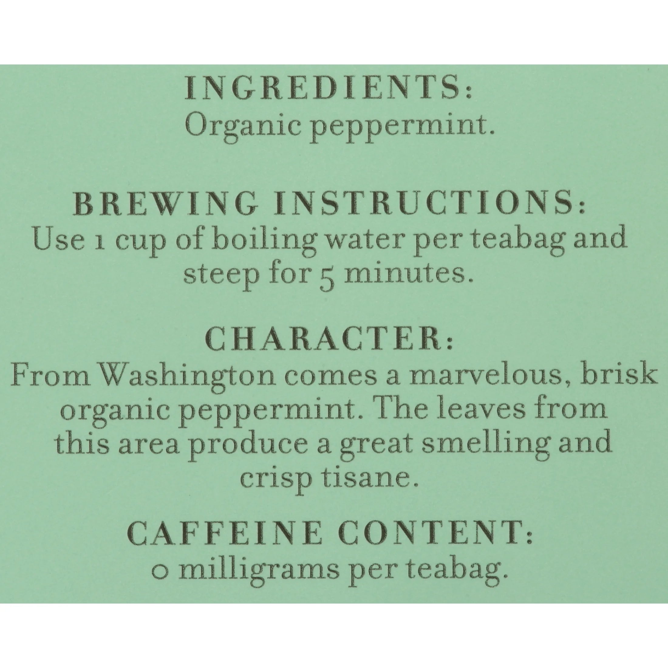 , Organic Peppermint Herbal Tea Bags, Caffeine Free, 1.76 Oz, 50 Count