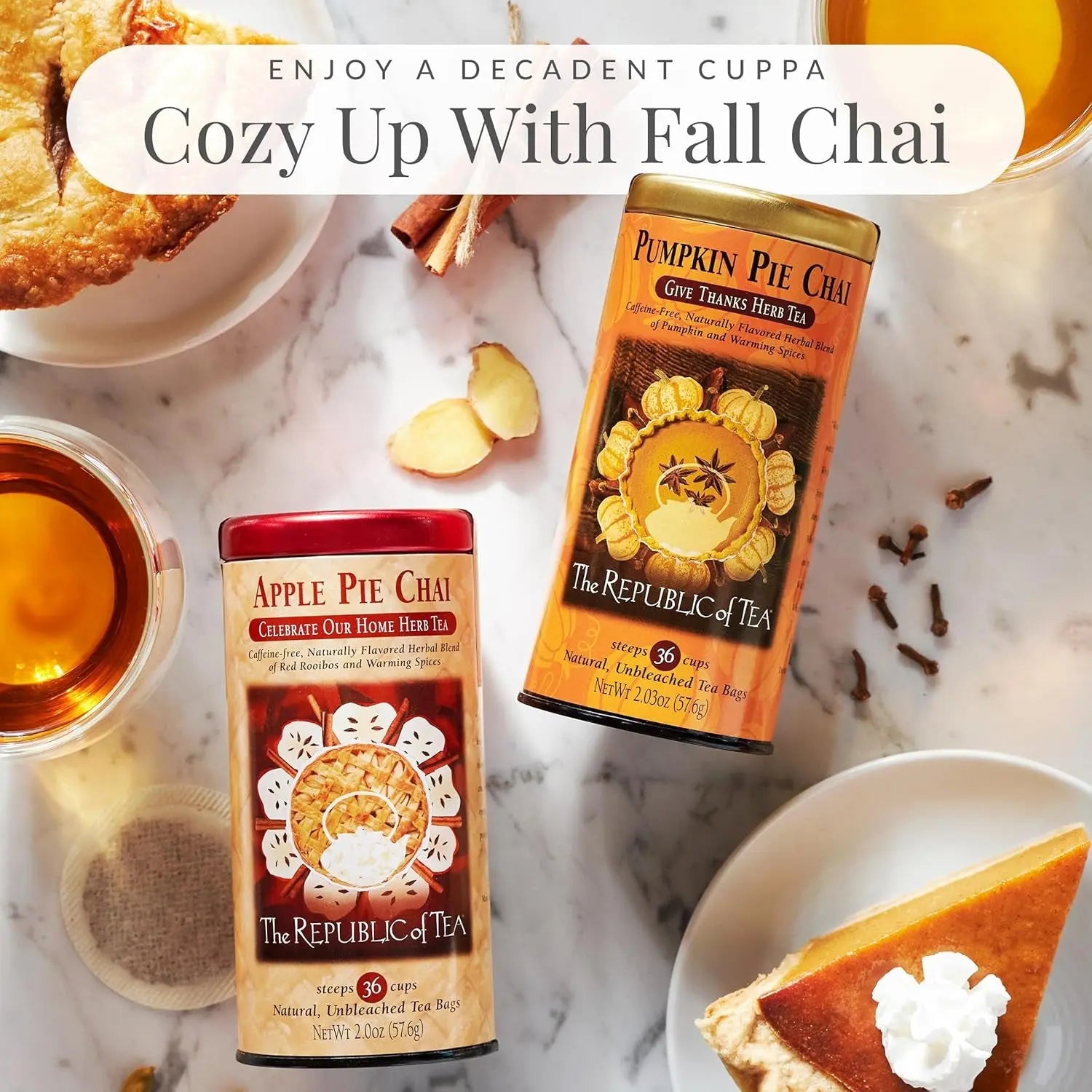 - Apple Pie Chai Herbal Tea, 36 Tea Bags