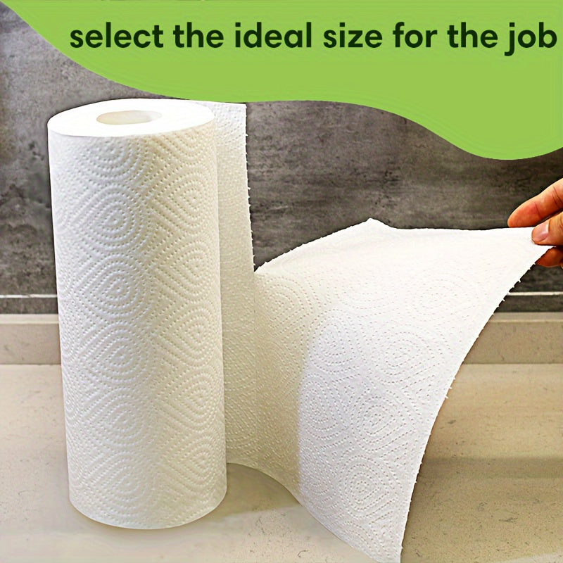 16 rolls/ box8 rolls in 1 box, 2-ply white bamboo pulp kitchen paper towels, 2 rolls individually wrapped, no ink contamination, large quantity of super premium paper towels, environmentally friendly and affordable Chef's Market