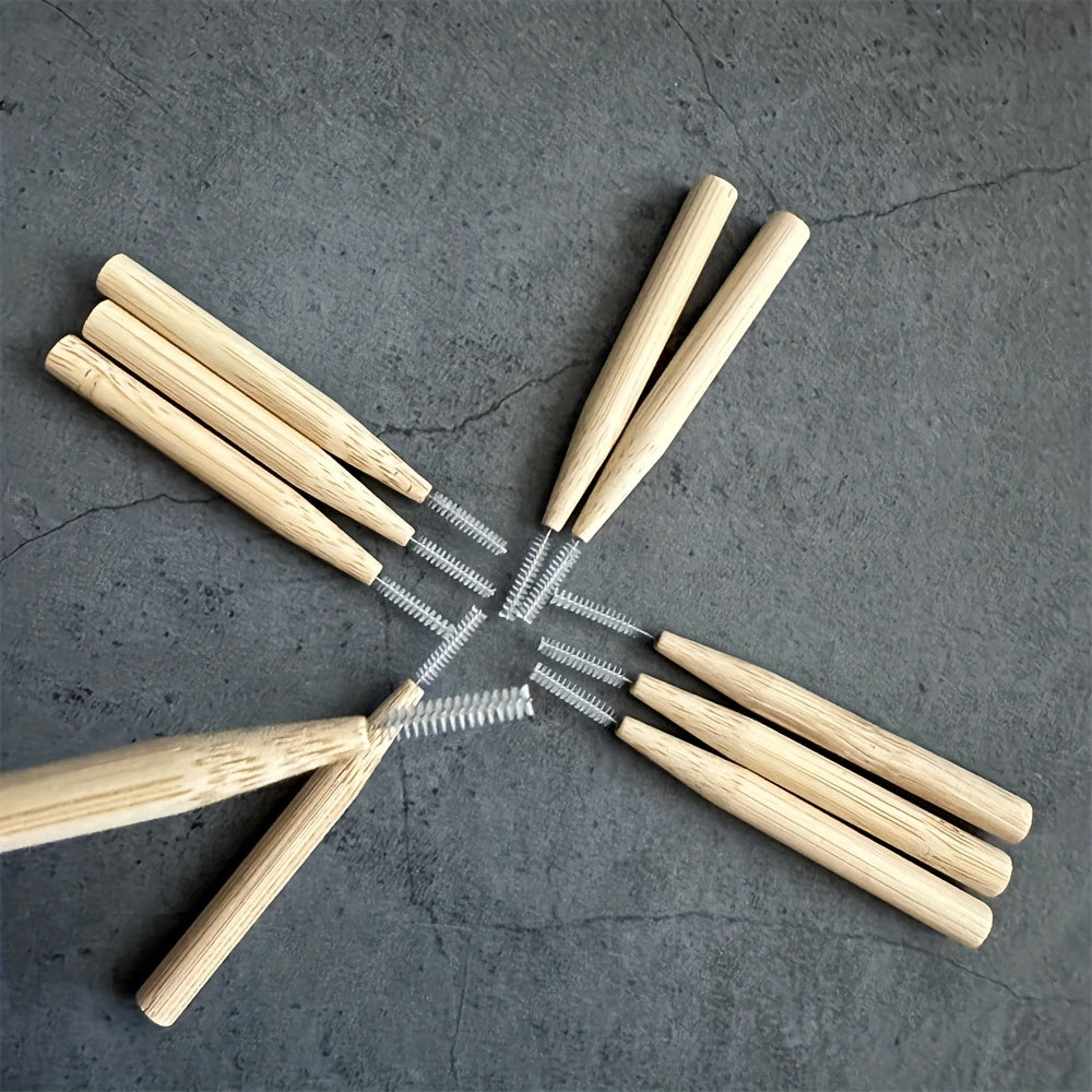 10-Piece Bamboo Interdental Brushes - Deep Cleaning, Portable & Hygienic For Daily Oral Care & Travel Chef's Market