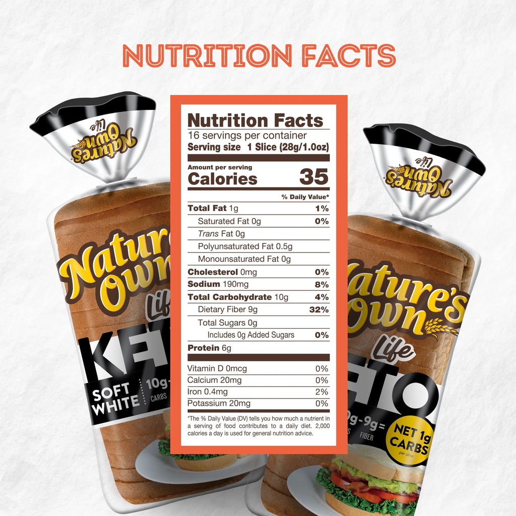Life Keto Soft White Bread, Net 1 Carb Sliced White Keto Bread, 16 Oz