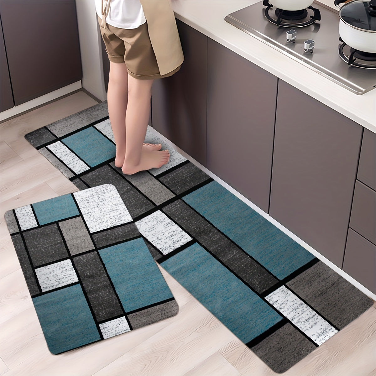 1pc Soft Thickened Kitchen Floor Mat, Non-slip Oil-proof Floor Mat, Waterproof Runner Rug, Dirt-resistant Floor Carpet, Machine Washable, Entrance Doormat, Kitchen Living Room Laundry Bathroom Water-absorbing Floor Mat, Room Chef's Market