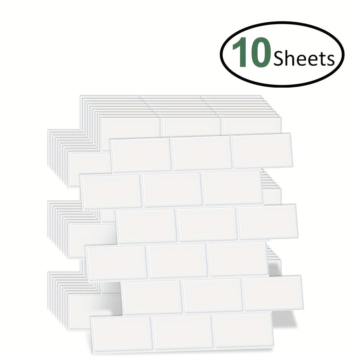 10pcs Self-adhesive 3D Subway Ceramic Tile Sticker For Kitchen, 12x12 Inch Decorative Home Renovation, Wall Tile Sticker For Kitchen, Balcony, Sink, Bathroom, Restaurant Chef's Market