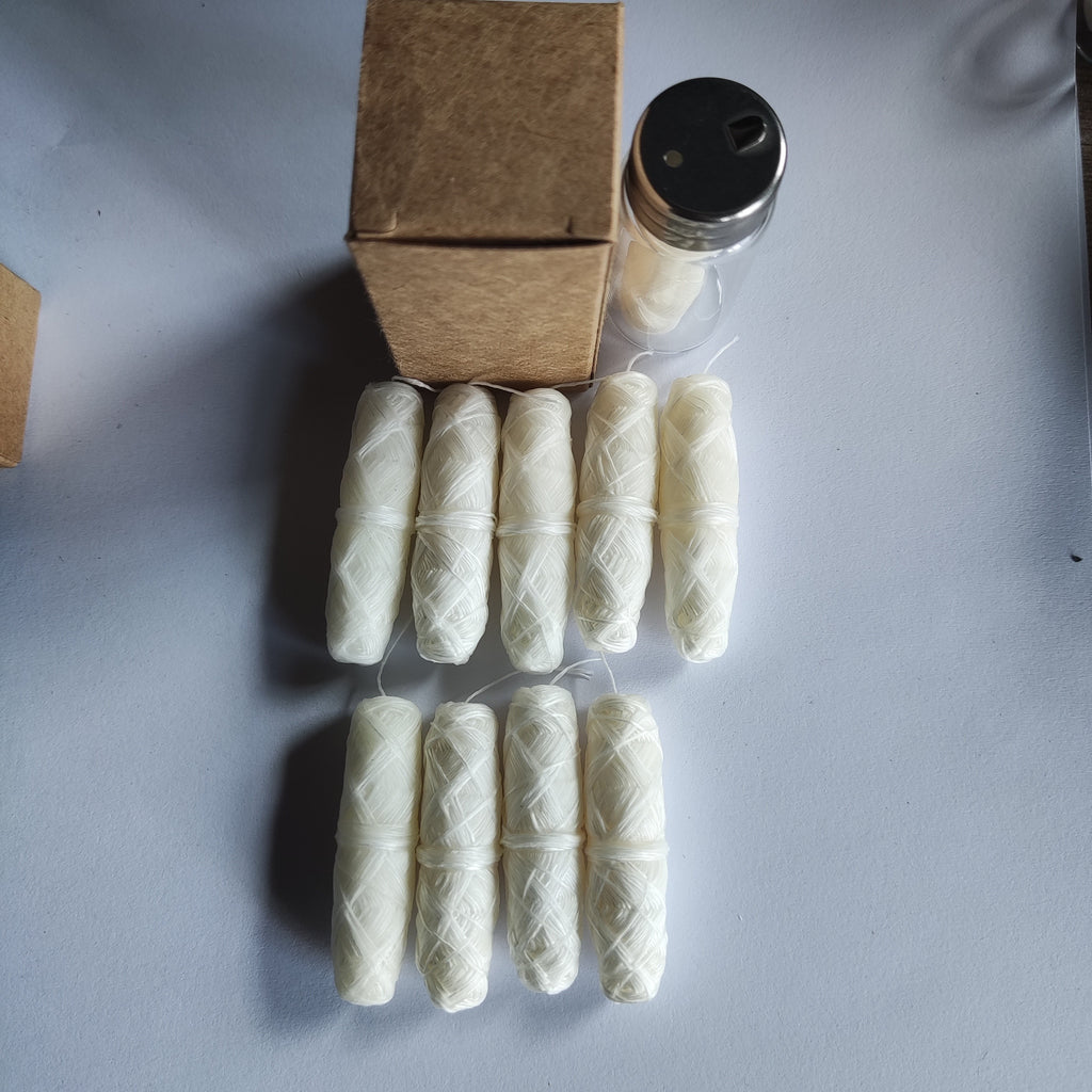 10PCS Ultra-clear Mint Corn Starch Floss Bamboo Charcoal Floss (with 1 Zero Waste Glass Bottle) 10PCS Corn Starch Floss Bamboo Charcoal Floss Replacement, Effectively Removes Plaque, Protects Teeth and Gums, Anti-tear, Thorou Chef's Market