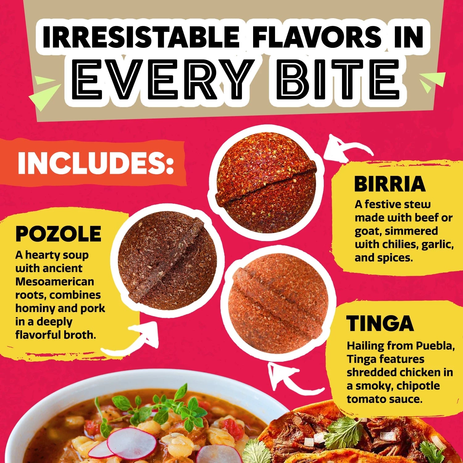 Variety Pack – Pozole, Tinga & Birria Bomb Seasonings – Authentic Mexican Spice Mix for Tacos, Tortas, Nachos & Pozole Soup – Made with Real Chiles, Herbs & Spices for Quick, Flavorful Meals