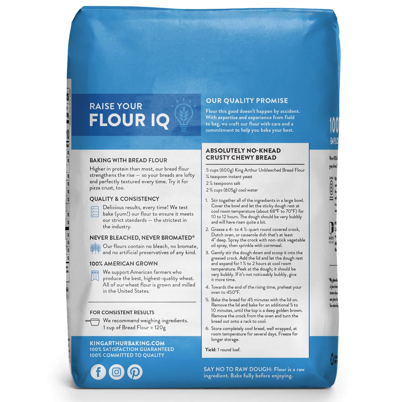 Non-Gmo Project Verified, Certified Kosher Unbleached Bread Flour, 5 Lb Bag