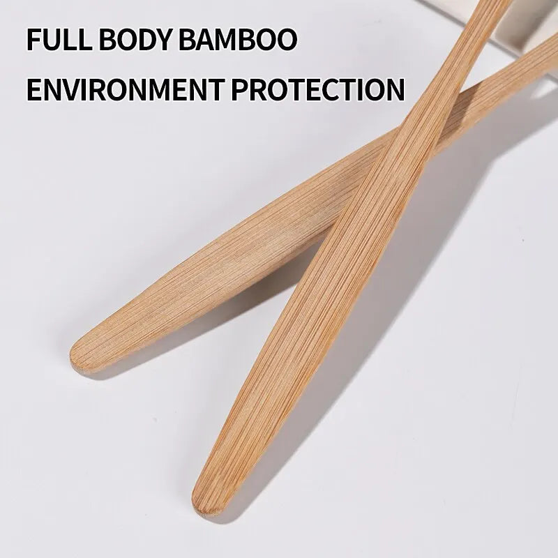 Forest 10 Count Bamboo Toothbrush, Soft Bristle for Adults, Eco Friendly Natural Wooden Toothbrushes, Vegan Organic Bamboo Travel Tooth Brush (10 Colors)