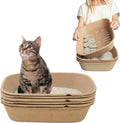 (Set of 1 Litter Box & 5 Sifting Liners) Disposable Sifting Cat Litter Box Large, 6 Count, Durable and Portable for Travel and Home Odor Control