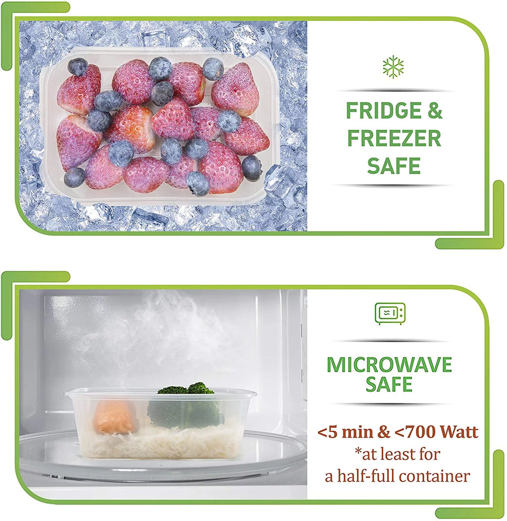 10 Pack Meal Prep Containers - 10 Pack of 25 Oz 100% Bpa-Free Plastic Food Storage Containers with Lids - Reusable Plastic Containers with Lids - Dishwasher Safe Lunch Containers