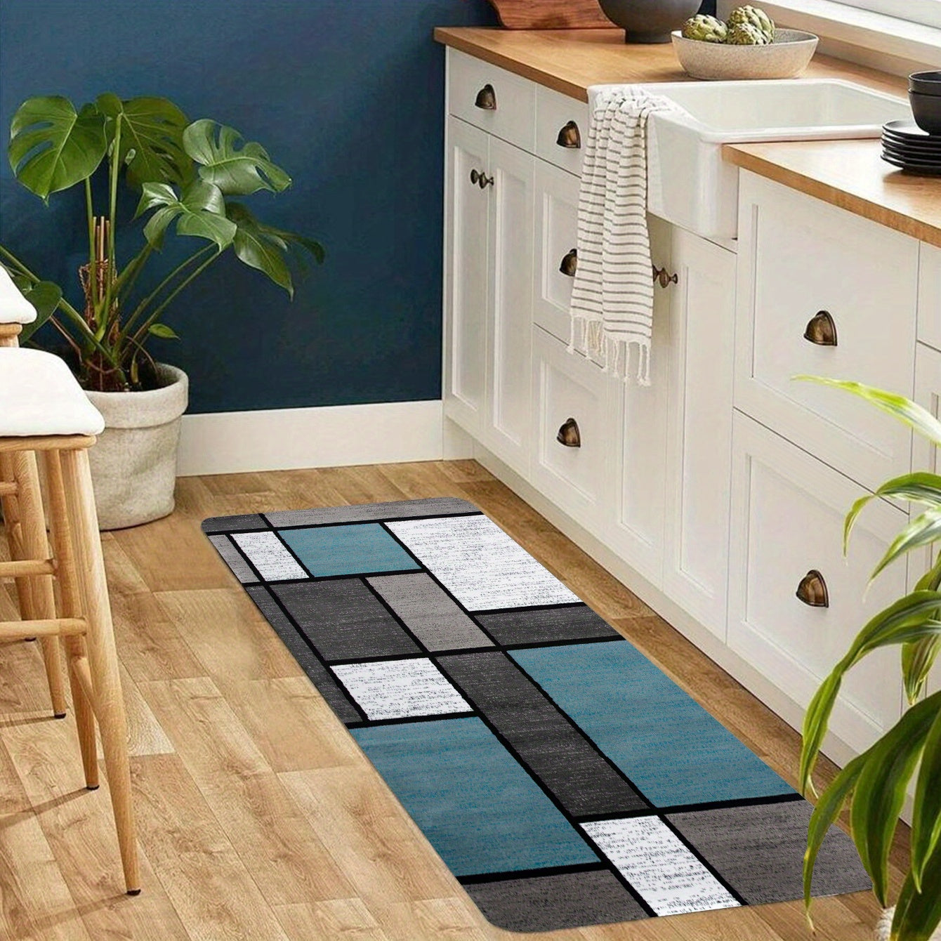 1pc Soft Thickened Kitchen Floor Mat, Non-slip Oil-proof Floor Mat, Waterproof Runner Rug, Dirt-resistant Floor Carpet, Machine Washable, Entrance Doormat, Kitchen Living Room Laundry Bathroom Water-absorbing Floor Mat, Room Chef's Market